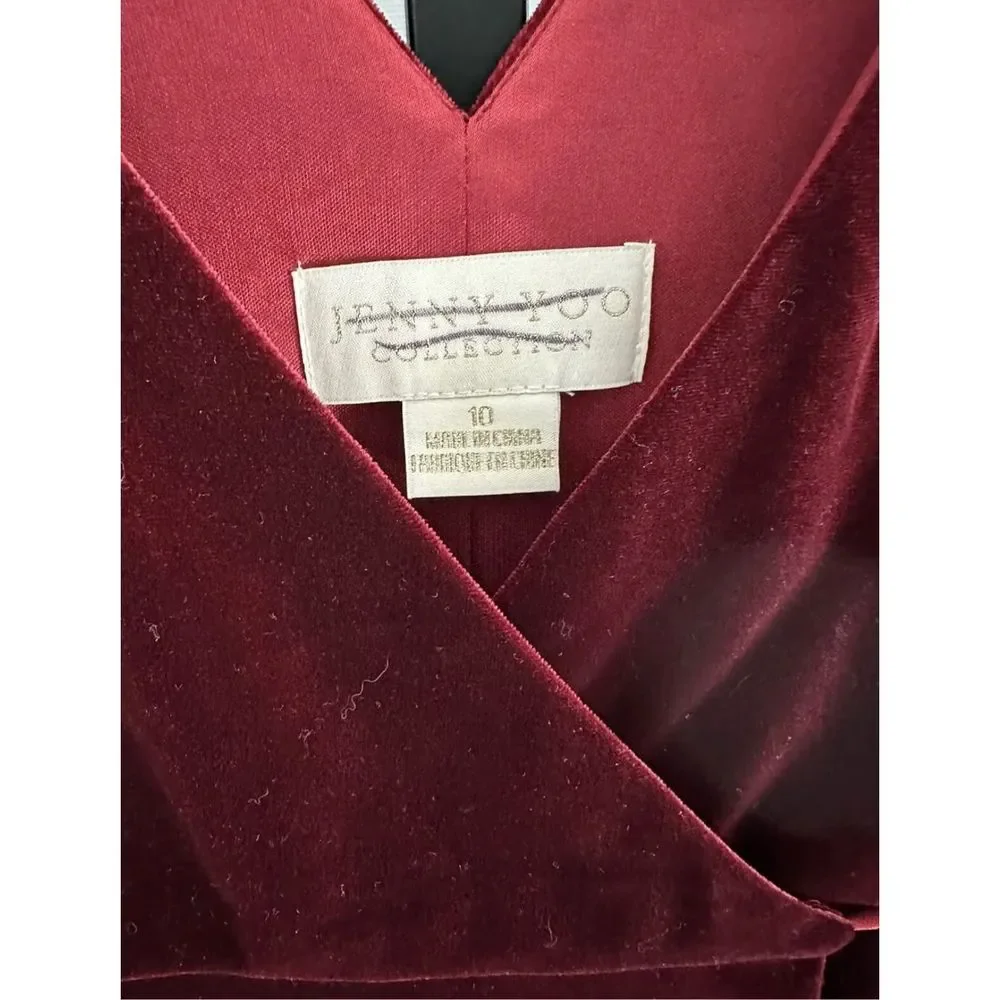 New BHLDN Jenny Yoo Andi Wrap Velvet Dress sz 8 Dark Berry